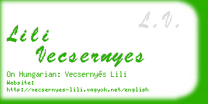 lili vecsernyes business card